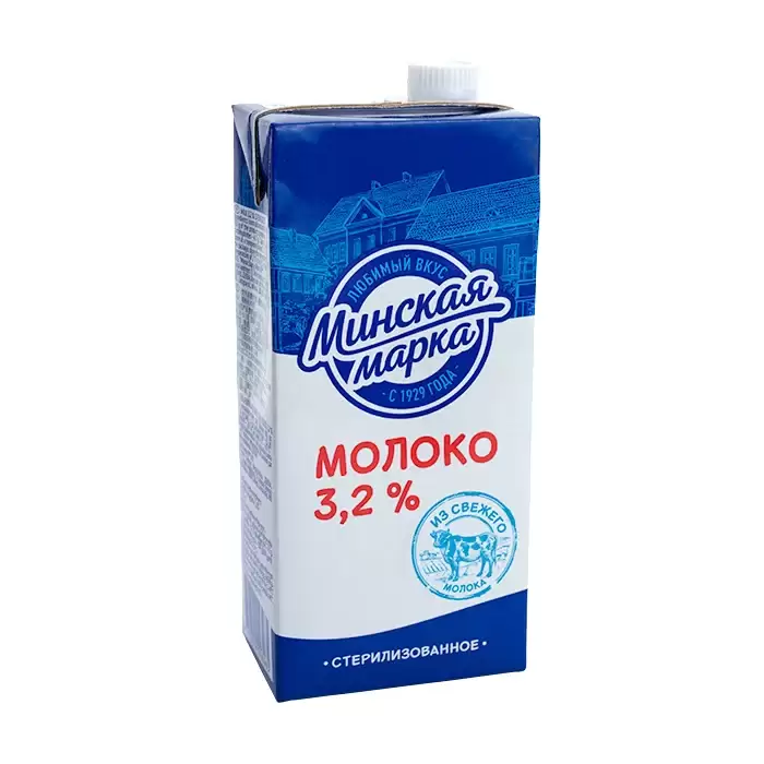 Молоко "Минская марка" стерилизованное, 3.2%, 1 л