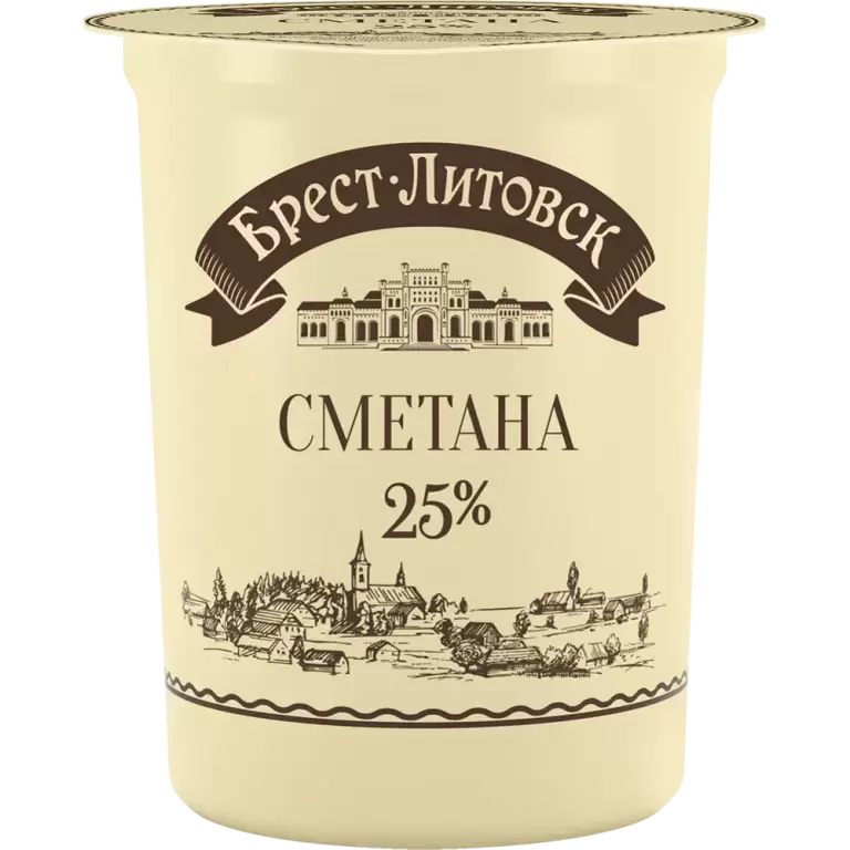 Сметана Брест-Литовская 25% 380 гр.