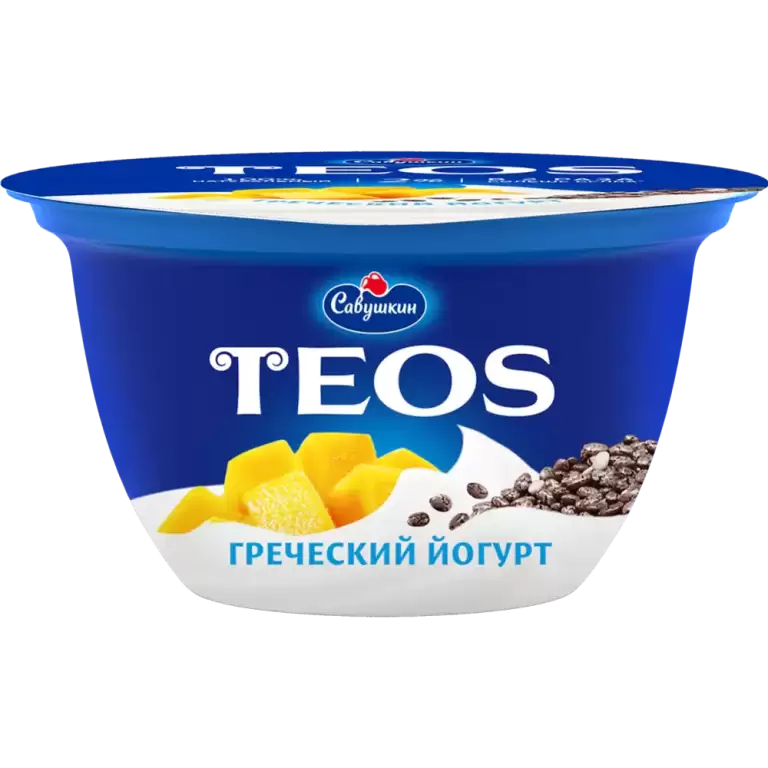 Йогурт греческий "Teos" манго-чиа 2% 140 гр.