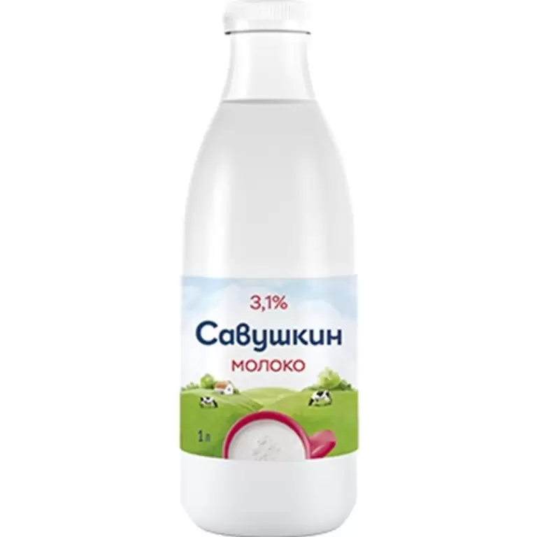 Молоко "Савушкин" 3,1% 1л. 