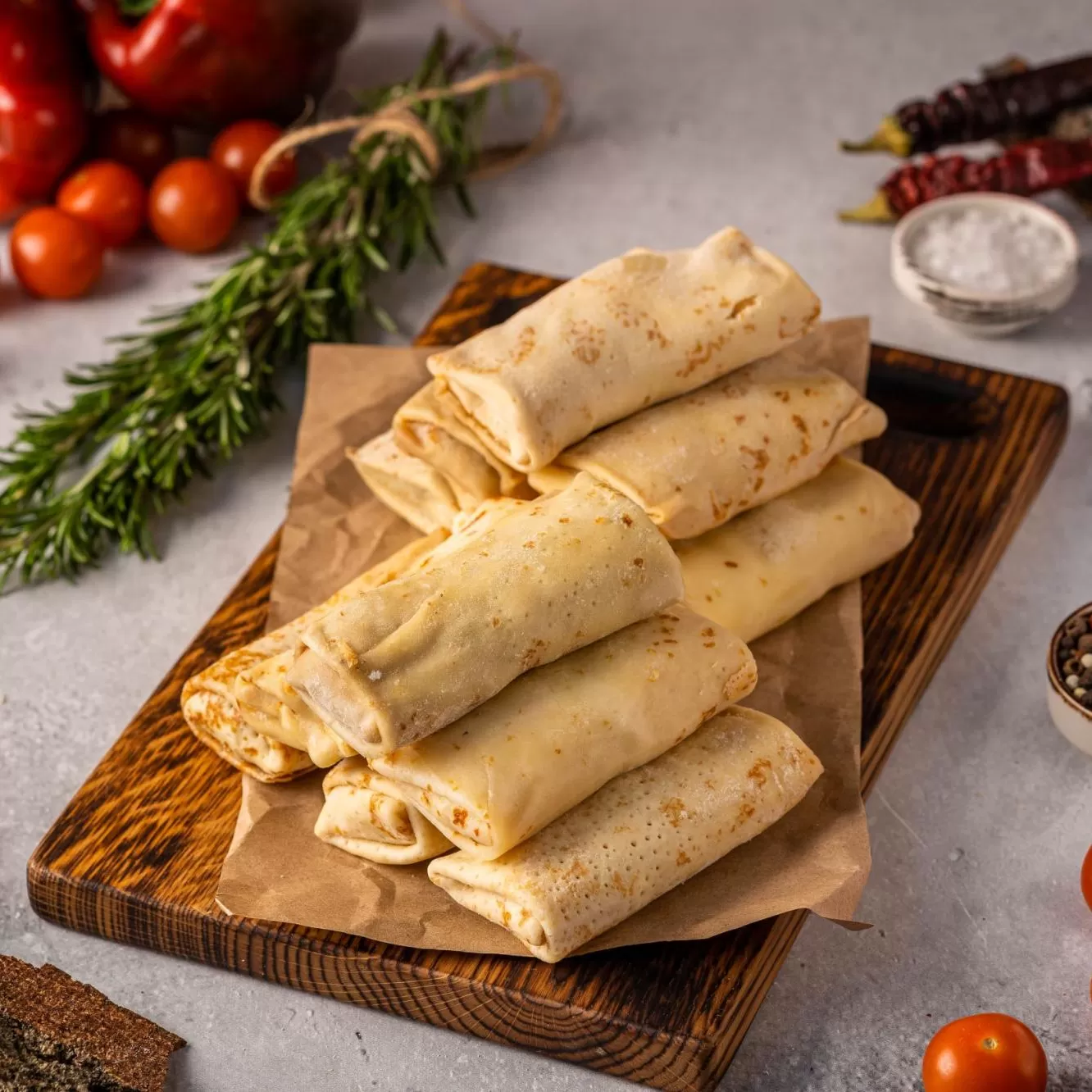 Блинчики с капустой и грибами