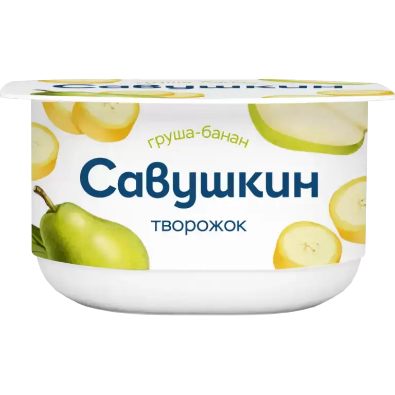 Творожный десерт "Савушкин" груша-банан 3.5% 120 гр.