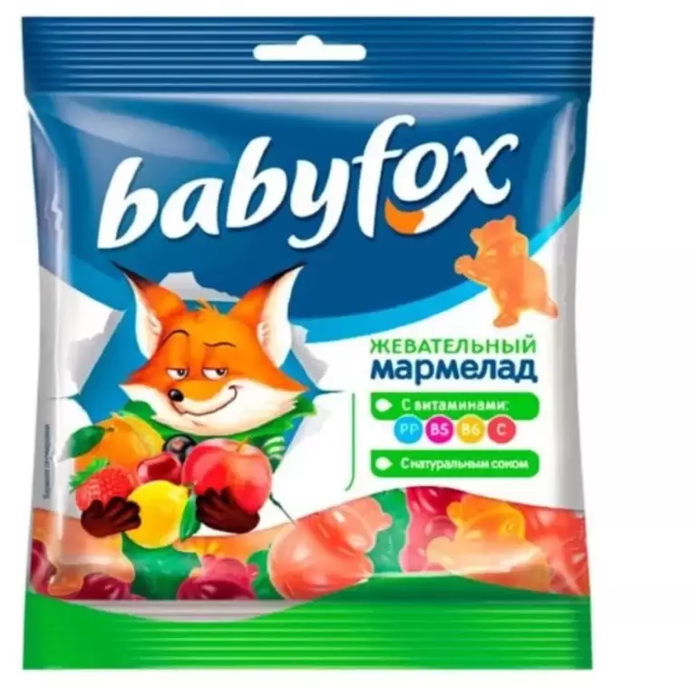 Мармелад жевательный "Babyfox" бегемоты 30 гр.