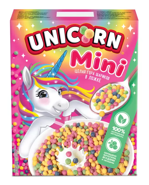 Завтрак гот. "Unicorn" мини-шарики со вкусом клубника-яблоко 160 гр.