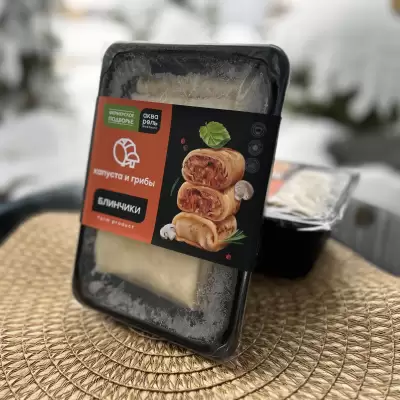 Блинчики с капустой и грибами