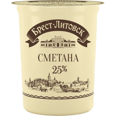 Сметана Брест-Литовская 25% 380 гр.