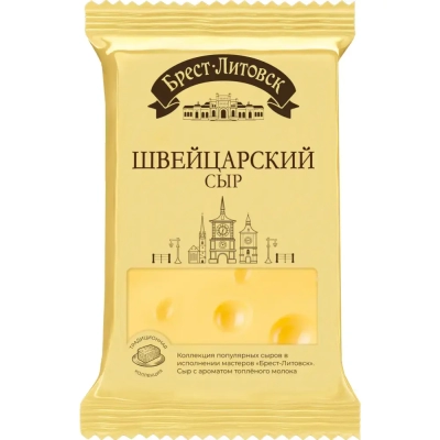 Сыр по­лутвер­дый "Брест-Ли­товск" швей­цар­ский  40% 200 гр.