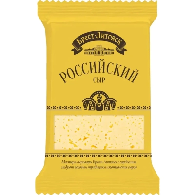 Сыр по­лутвер­дый "Брест-Ли­товск" рос­сий­ский 50% 200 гр.